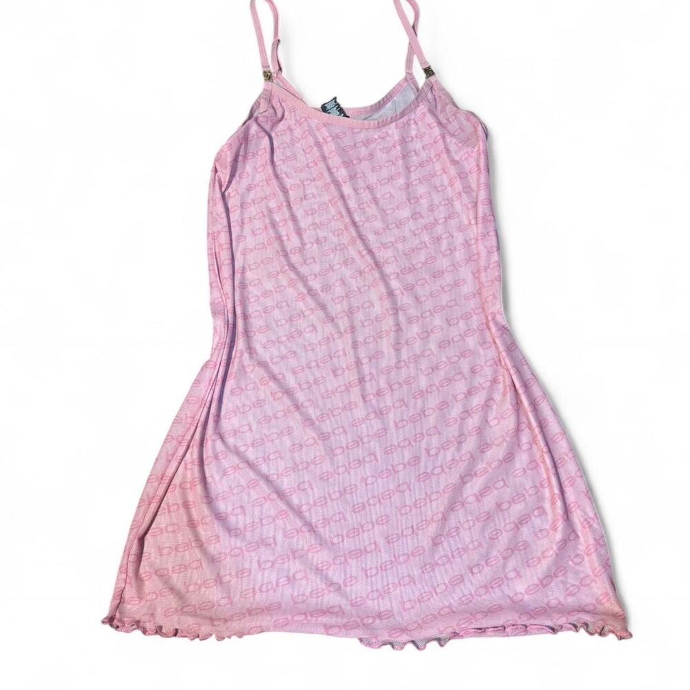 BeBe Y2k Sheer Babydoll Slip Dress